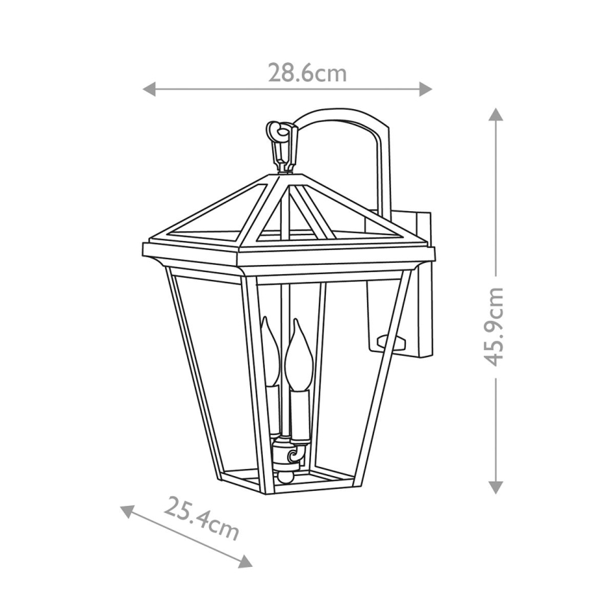 Quintiesse - Utomhusvägglampa ALFORD M 2xE14/40W/230V IP44 svart