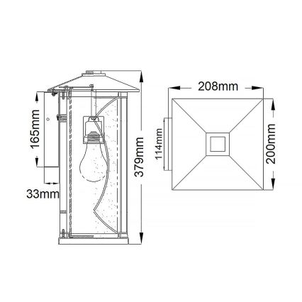 Quintiesse - Utomhusvägglampa ASHBERN M 1xE27/60W/230V IP44 svart