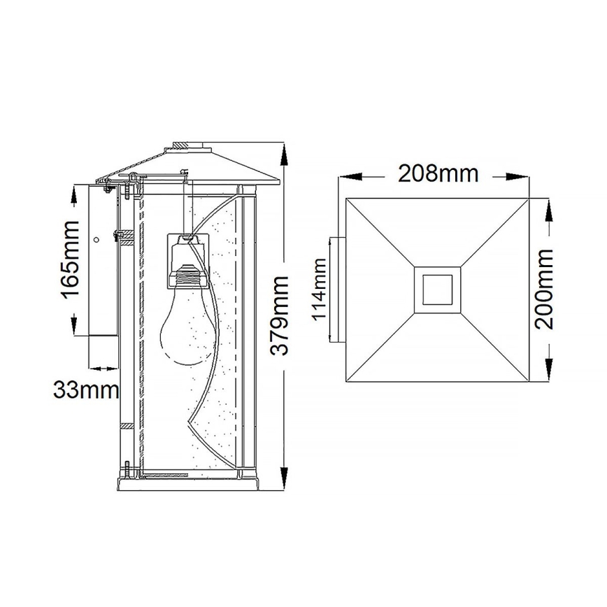 Quintiesse - Utomhusvägglampa ASHBERN M 1xE27/60W/230V IP44 svart
