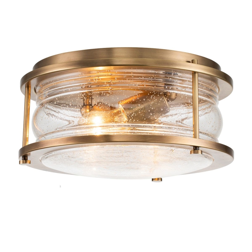 Quintiesse - Badrumstaklampa ASHLAND 2xE27/60W/230V Ø 30,5 cm IP44 guld