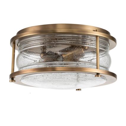 Quintiesse - Badrumstaklampa ASHLAND 2xE27/60W/230V Ø 30,5 cm IP44 guld