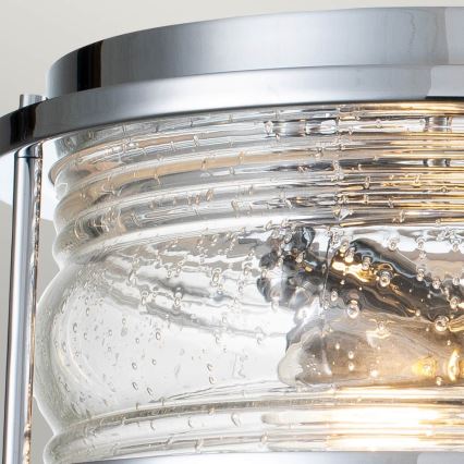 Quintiesse - Badrumsplafond ASHLAND 2xE27/60W/230V Ø 30,5 cm IP44 blank krom
