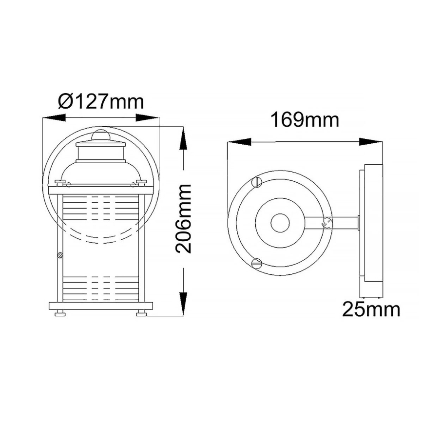 Quintiesse - Utomhusvägglampa ASHLAND BAY 1xE27/60W/230V IP44, bronsfärgad