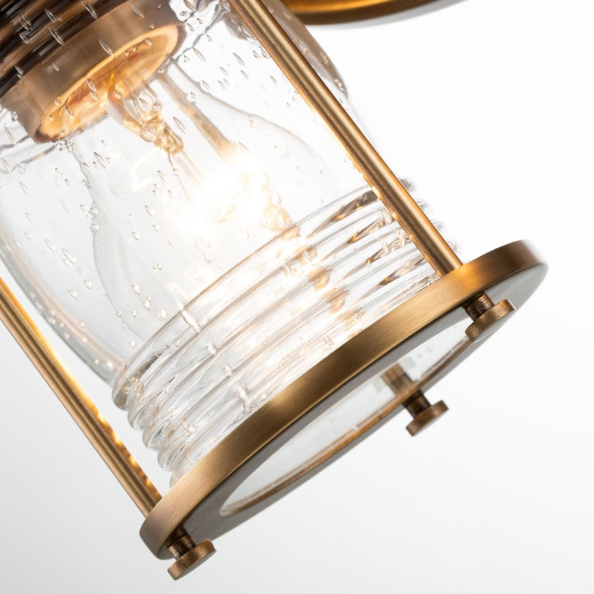 Quintiesse - Badrumsvägglampa ASHLAND BAY 2xE27/60W/230V IP44 bronsfärgad
