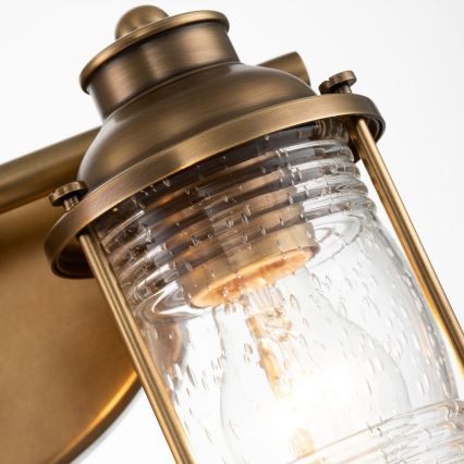 Quintiesse - Badrumsvägglampa ASHLAND BAY 2xE27/60W/230V IP44 bronsfärgad