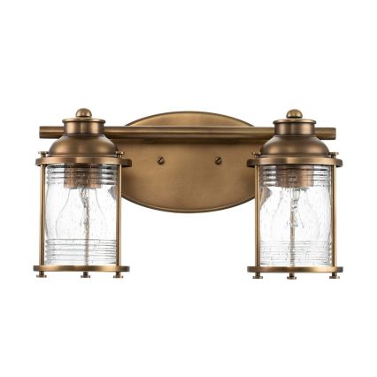 Quintiesse - Badrumsvägglampa ASHLAND BAY 2xE27/60W/230V IP44 bronsfärgad