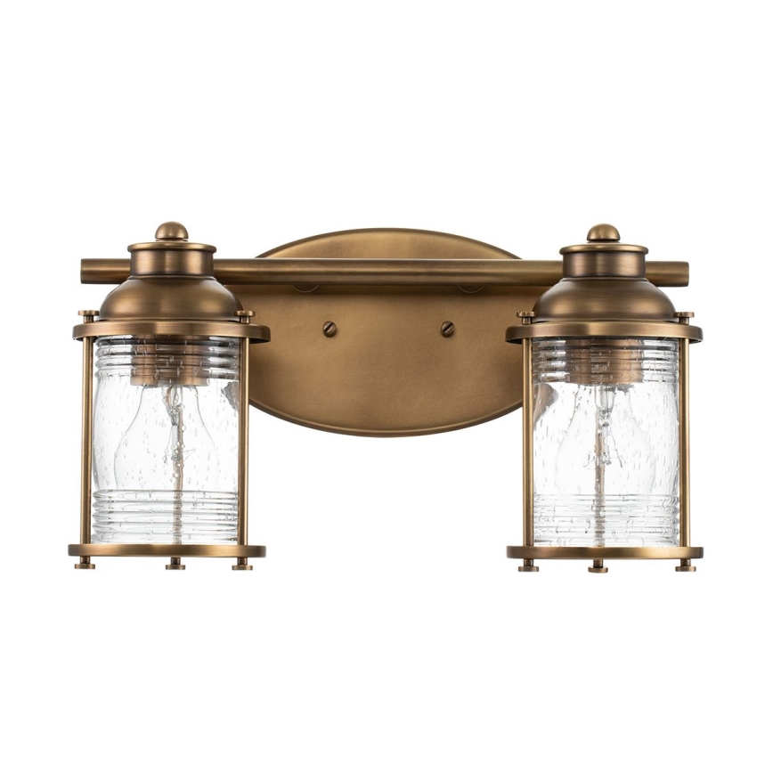 Quintiesse - Badrumsvägglampa ASHLAND BAY 2xE27/60W/230V IP44 bronsfärgad