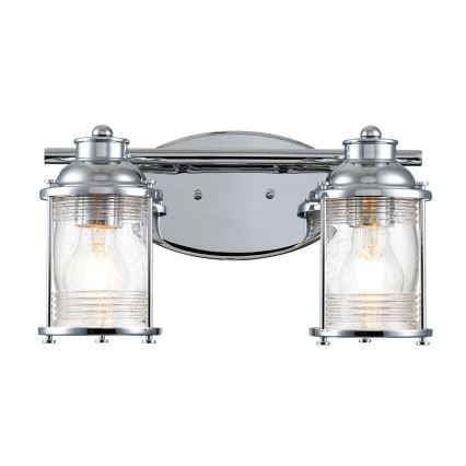 Quintiesse - Utomhusvägglampa ASHLAND BAY 2xE27/60W/230V IP44 blank krom