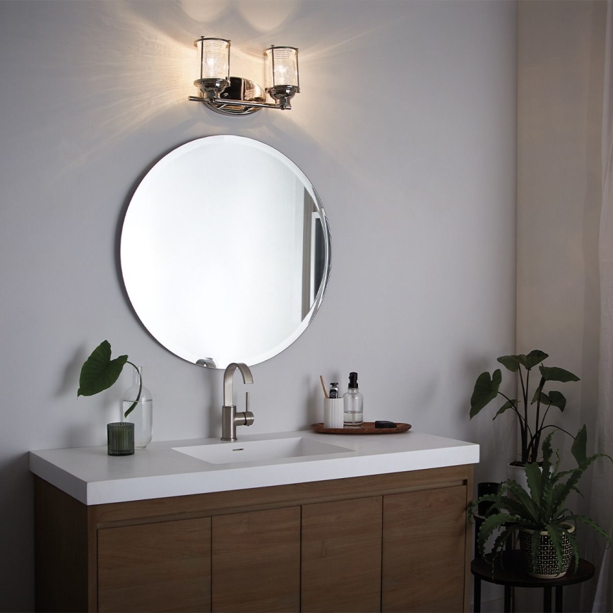 Quintiesse - Utomhusvägglampa ASHLAND BAY 2xE27/60W/230V IP44 blank krom