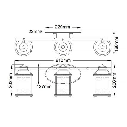 Quintiesse - Utomhusvägglampa ASHLAND BAY 3xE27/60W/230V IP44, brons
