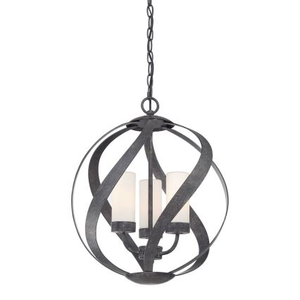 Quintiesse - Utomhuskrona med kedja BLACKSMITH, 3xE14/40W/230V, Ø 40,7 cm, IP44, svart