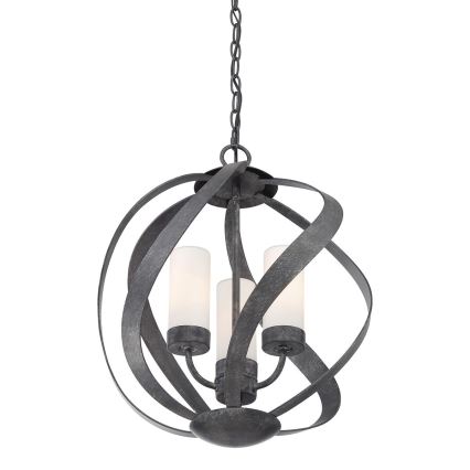 Quintiesse - Utomhuskrona med kedja BLACKSMITH, 3xE14/40W/230V, Ø 40,7 cm, IP44, svart