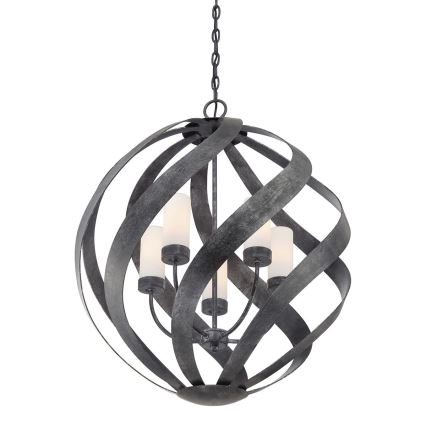 Quintiesse - Utomhuskrona med kedja BLACKSMITH 5xE14/40W/230V Ø 66,4 cm IP44 svart