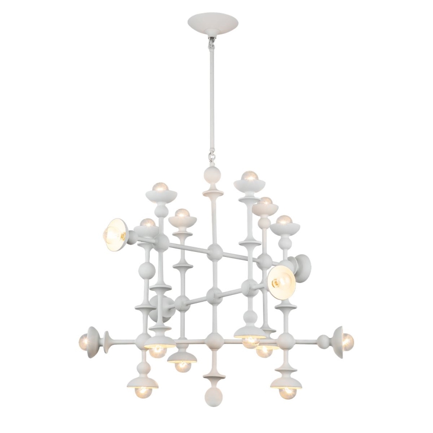Quintiesse - Taklampa på stång CADENCE 18xE14/40W/230V vit