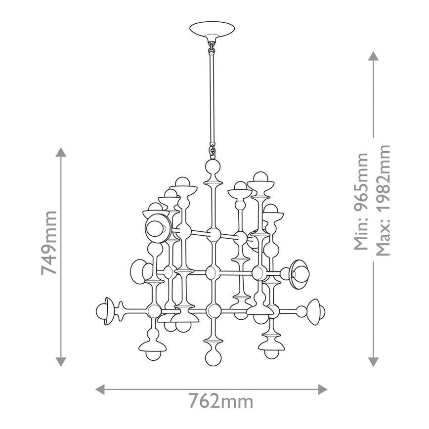 Quintiesse - Taklampa på stång CADENCE 18xE14/40W/230V vit