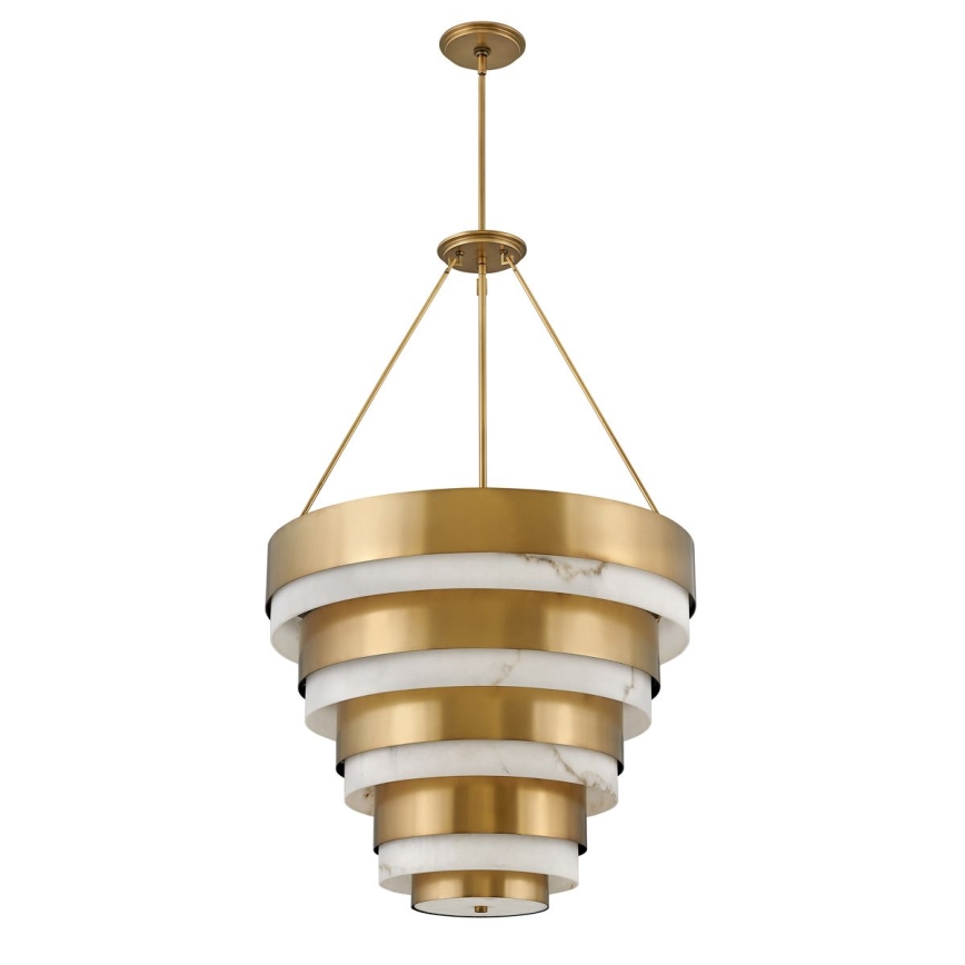 Quintiesse - Ljuskrona på stång ECHELON 8xE14/40W/230V guld