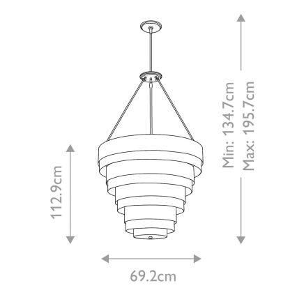 Quintiesse - Ljuskrona på stång ECHELON 8xE14/40W/230V guld
