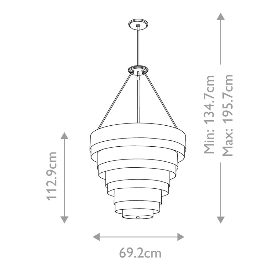 Quintiesse - Ljuskrona på stång ECHELON 8xE14/40W/230V guld