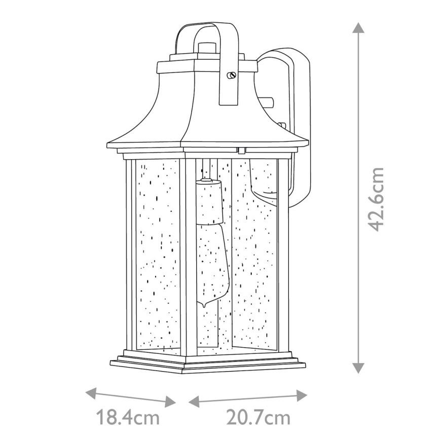 Quintiesse - Utomhusvägglampa GRANT M 1xE27/60W/230V IP44 brons