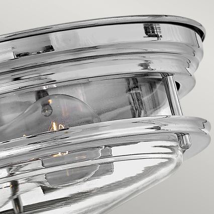 Quintiesse - Taklampa för utomhusbruk HADRIAN 2xE27/40W/230V Ø 27,8 cm IP44 blank krom