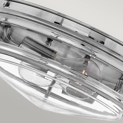 Quintiesse - Taklampa för utomhusbruk HADRIAN 2xE27/40W/230V Ø 27,8 cm IP44 blank krom