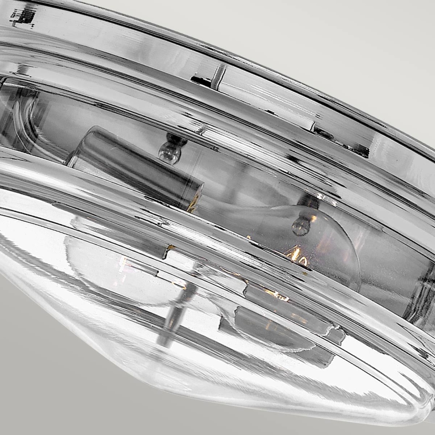 Quintiesse - Taklampa för utomhusbruk HADRIAN 2xE27/40W/230V Ø 27,8 cm IP44 blank krom