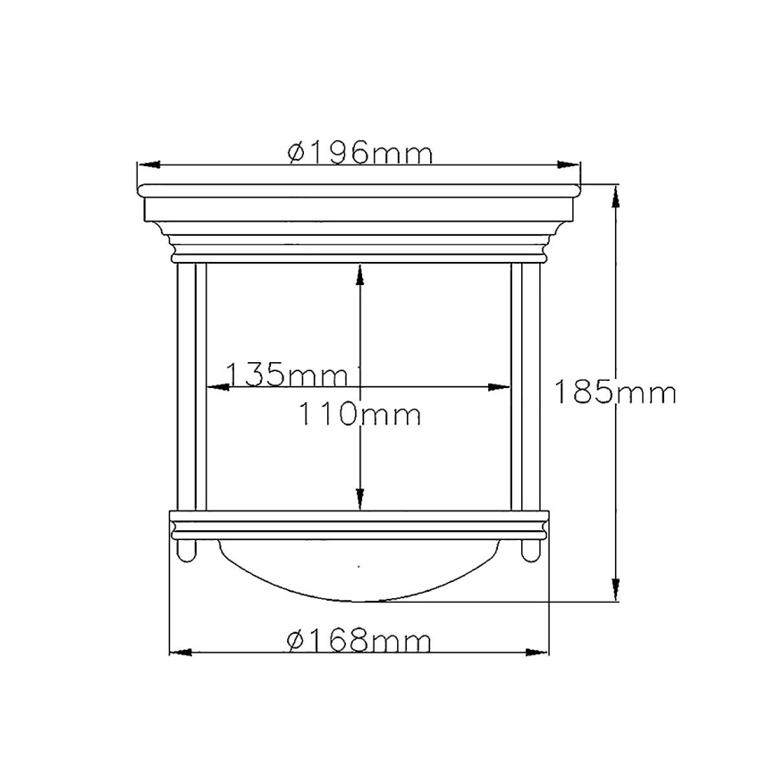 Quintiesse - Utomhustaklampa HADRIAN 1xE27/60W/230V Ø 16,8 cm IP44
