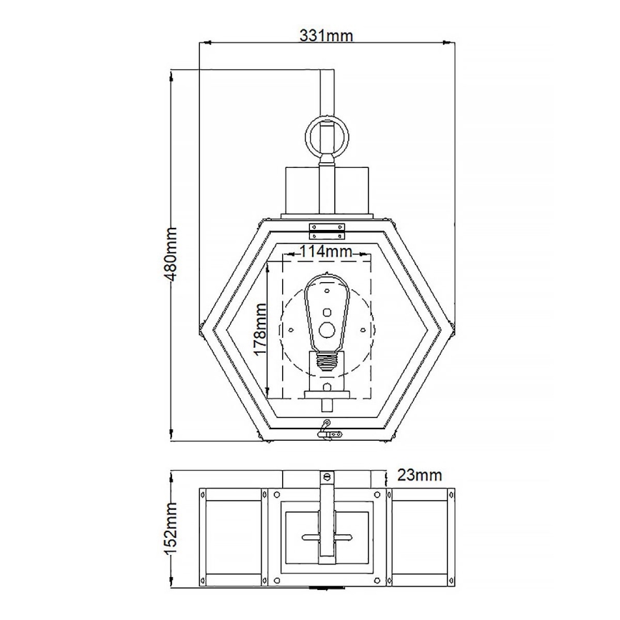 Quintiesse - Utomhusväggarmatur HEATH M 1xE27/60W/230V IP44 brons