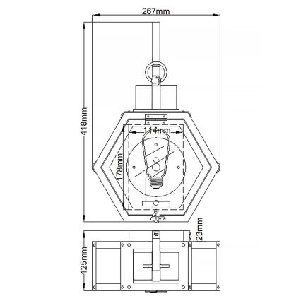 Quintiesse - Utomhusvägglampa HEATH M 1xE27/60W/230V IP44 svart