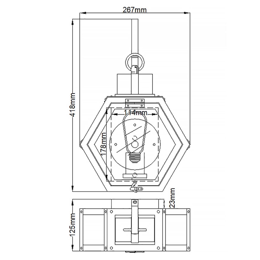 Quintiesse - Utomhusvägglampa HEATH M 1xE27/60W/230V IP44 svart
