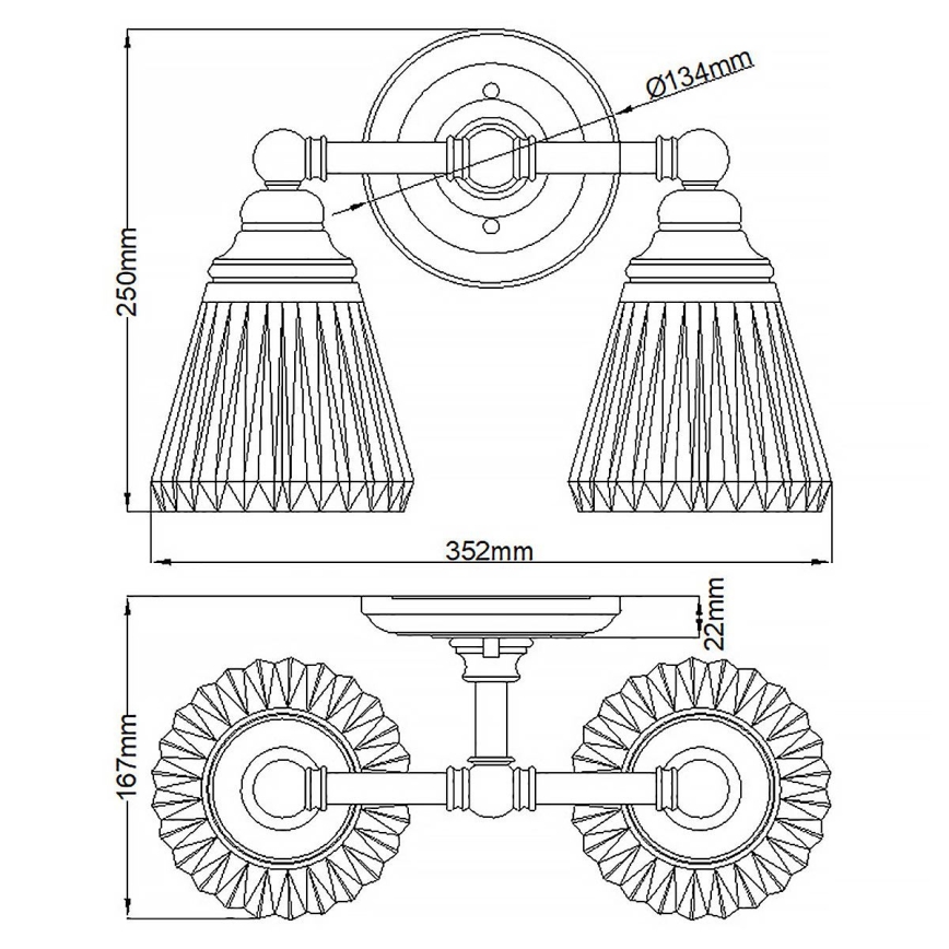 Quintiesse - LED-vägglampa för badrum KEYNES 2xG9/3W/230V IP44, blank krom
