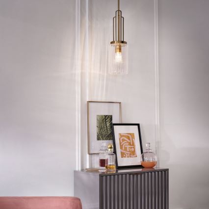 Quintiesse - Stångmonterad taklampa KIMROSE 1xE27/60W/230V Ø 17,8 cm guld