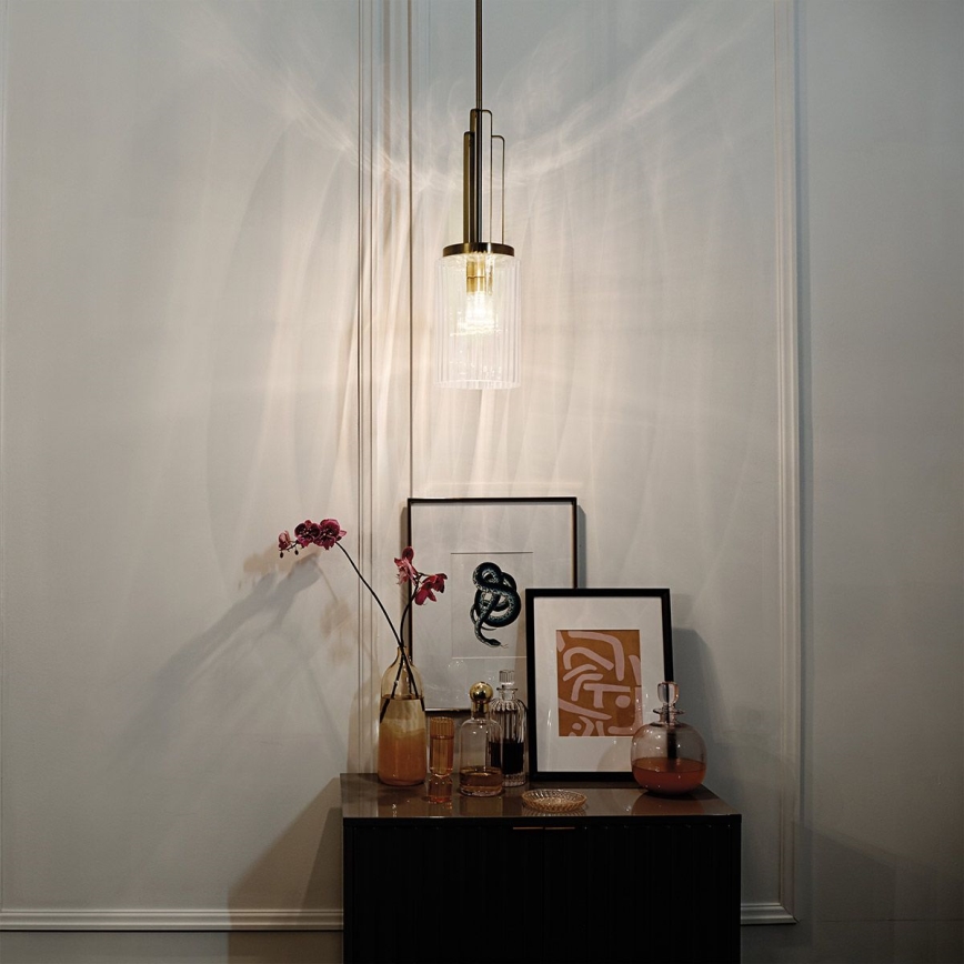 Quintiesse - Stångmonterad taklampa KIMROSE 1xE27/60W/230V Ø 17,8 cm guld