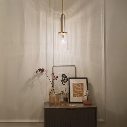 Quintiesse - Takpendel på stång KIMROSE 1xE27/60W/230V Ø 17,8 cm blank krom