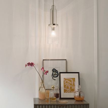 Quintiesse - Takpendel på stång KIMROSE 1xE27/60W/230V Ø 17,8 cm blank krom