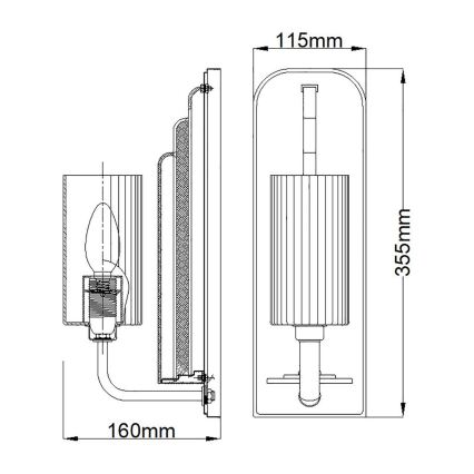 Quintiesse - Vägglampa KIMROSE 1xE14/40W/230V blank krom