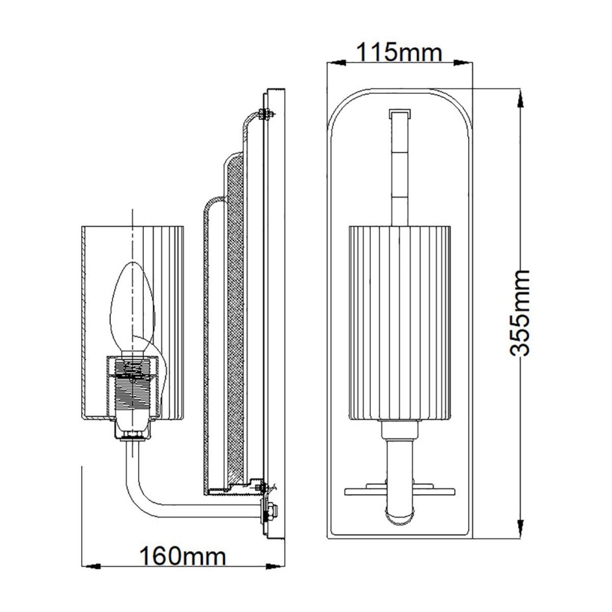 Quintiesse - Vägglampa KIMROSE 1xE14/40W/230V blank krom