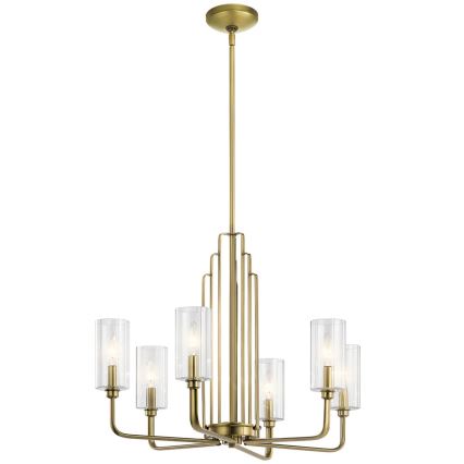 Quintiesse - Ljuskrona med stång KIMROSE 6xE14/40W/230V Ø 68,6 cm guld