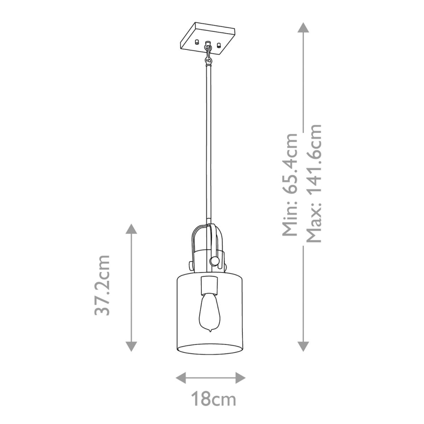 Quintiesse - Taklampa på stång KITNER 1xE27/60W/230V Ø 18 cm guld/svart