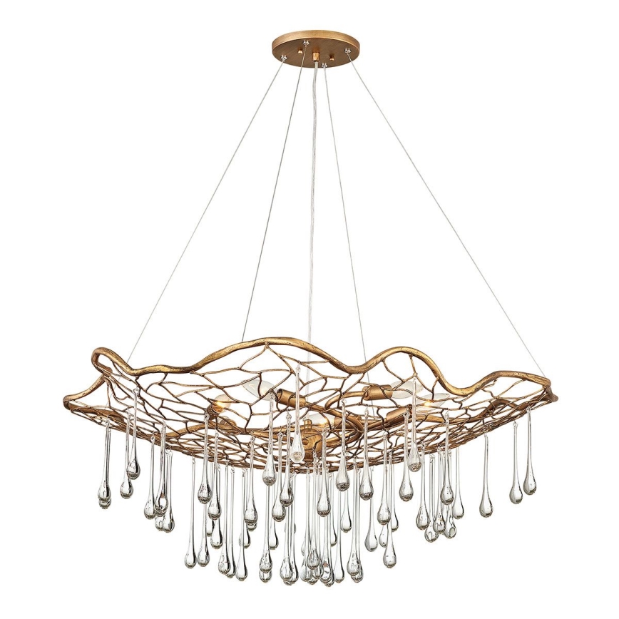 Quintiesse - Takpendel på vajer LAGUNA 6xE14/40W/230V Ø 91,4 cm guld