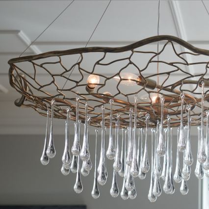 Quintiesse - Takpendel på vajer LAGUNA 6xE14/40W/230V Ø 91,4 cm guld