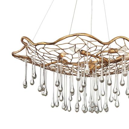 Quintiesse - Takpendel på vajer LAGUNA 6xE14/40W/230V Ø 91,4 cm guld