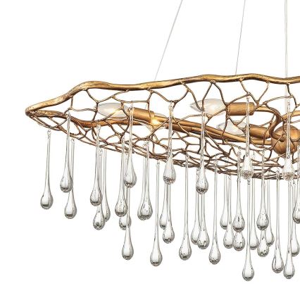 Quintiesse - Takpendel på vajer LAGUNA 8xE14/40W/230V Ø 106,7 cm guld