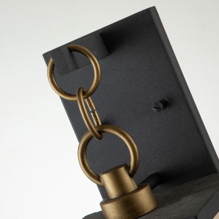 Quintiesse - Utomhusvägglampa LAHDEN M 1xE27/60W/230V IP44 svart/guld
