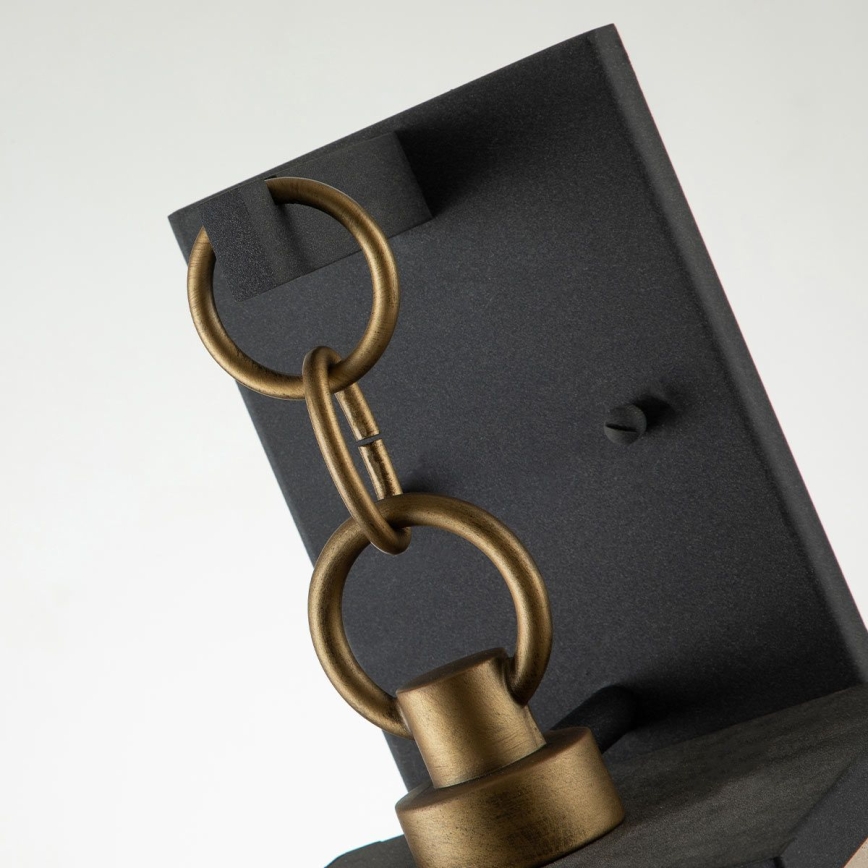 Quintiesse - Utomhusvägglampa LAHDEN M 1xE27/60W/230V IP44 svart/guld