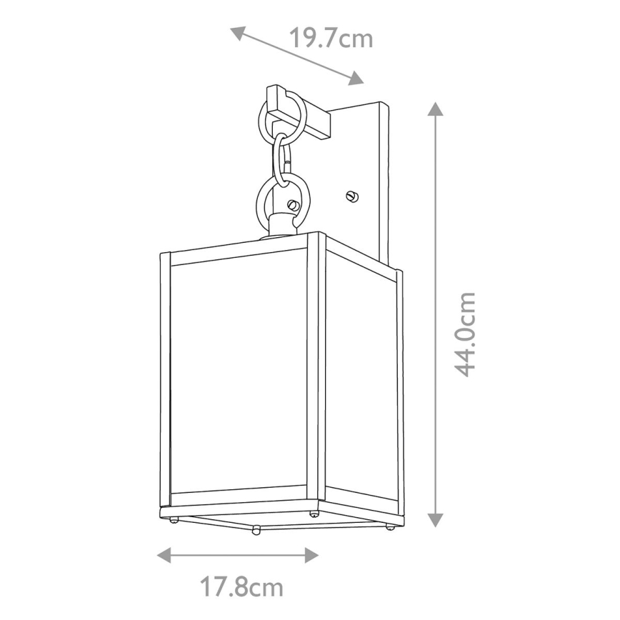 Quintiesse - Utomhusvägglampa LAHDEN M 1xE27/60W/230V IP44 svart/guld