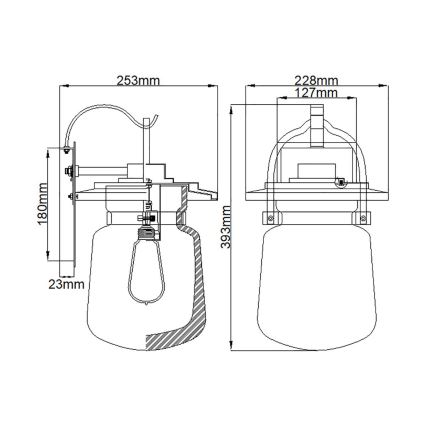 Quintiesse - Utomhusvägglampa LASALLE M 1xE27/60W/230V IP44 brons