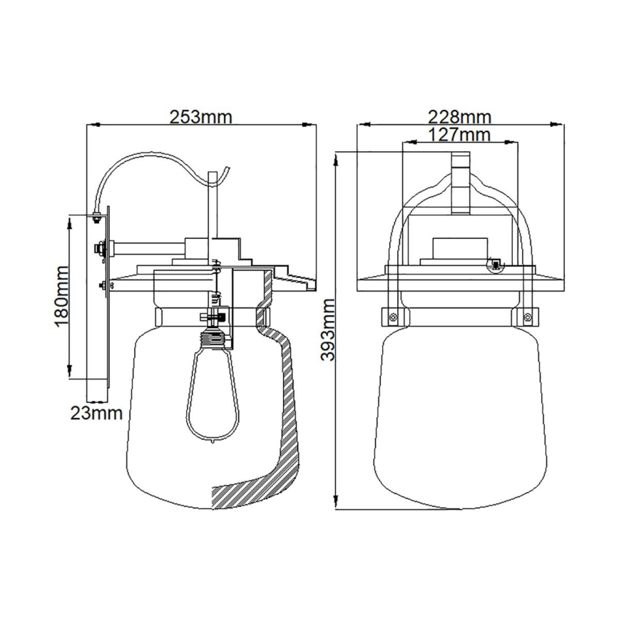 Quintiesse - Utomhusvägglampa LASALLE M 1xE27/60W/230V IP44 brons