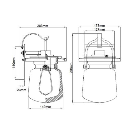 Quintiesse - Utomhus vägglampa LASALLE S 1xE27/60W/230V IP44 brons