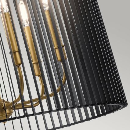 Quintiesse - Stångmonterad ljuskrona LINARA 6xE14/60W/230V Ø 66 cm svart/guld